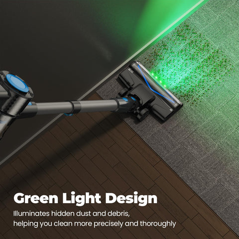 Hysinixs Vacuum Cleaner with 150° swivel reaches under furniture for thorough cleaning.