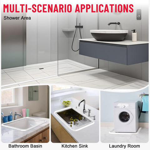 Hzetuu barrier promotes bathroom safety by containing water and reducing slips.