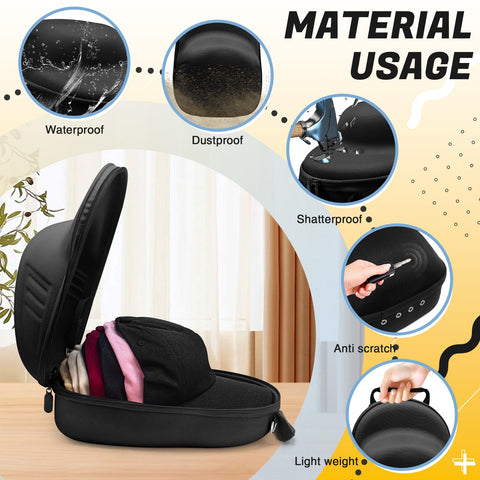 HZJYW hat travel case demonstrates interior padding for hat protection.