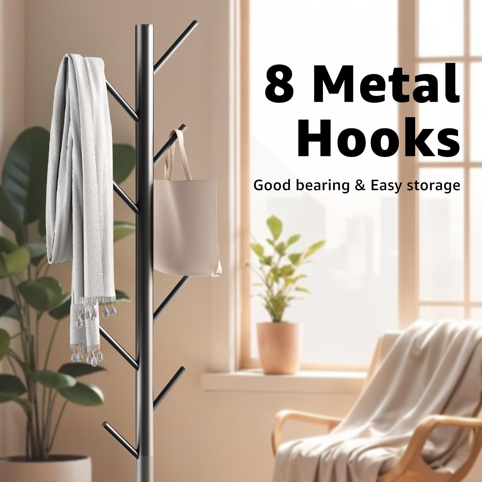 HzTinT adjustable-height rack adapts from 39 to 70 inches for any user.