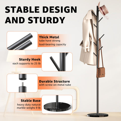 HzTinT sturdy metal frame supports heavy garments with minimal wobble.