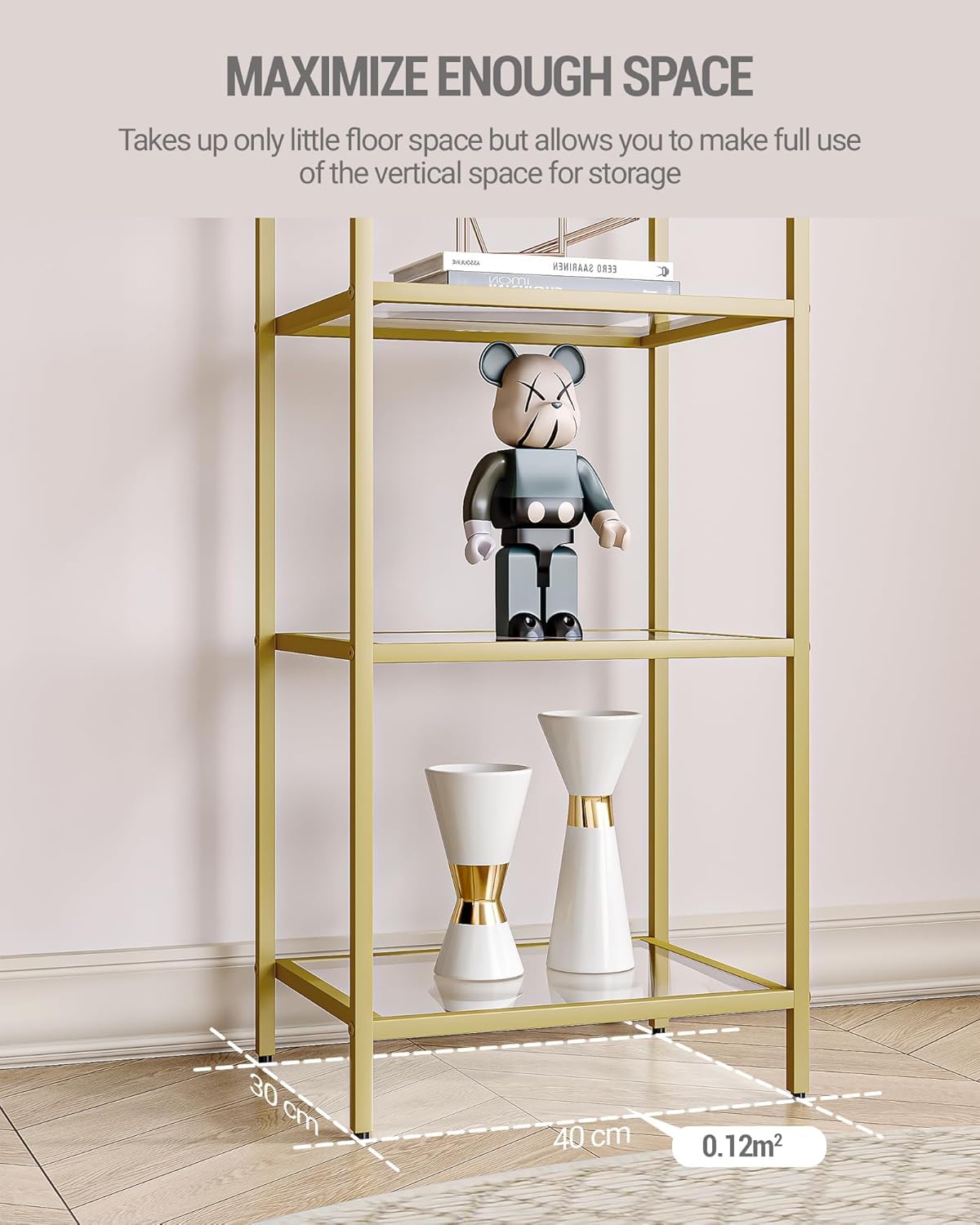 Hzuaneri adjustable feet keep shelves level on uneven floors.