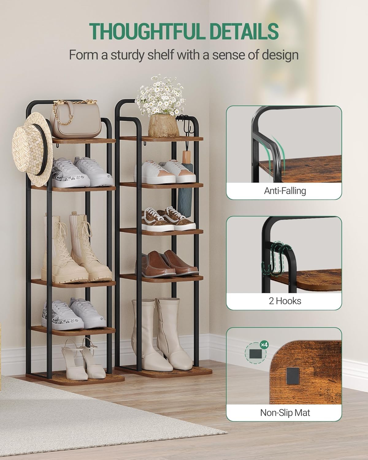 Hzuaneri adjustable shelves in corner setup customize storage