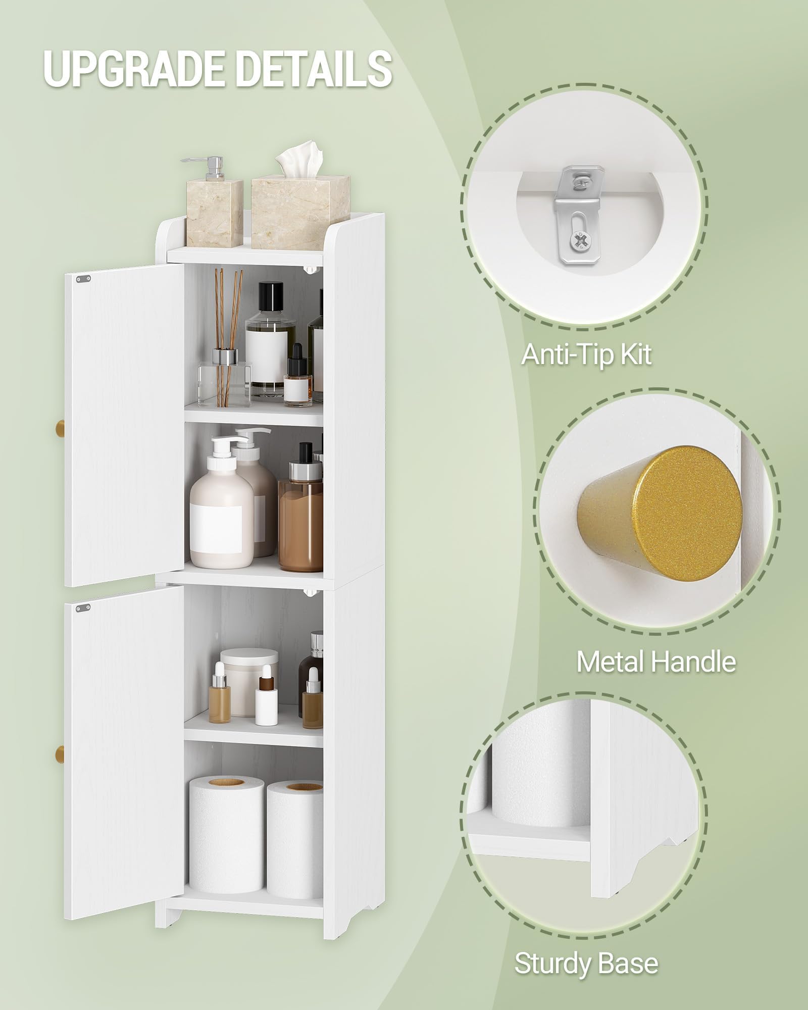 Hzuaneri anti-tip kit improves cabinet stability.