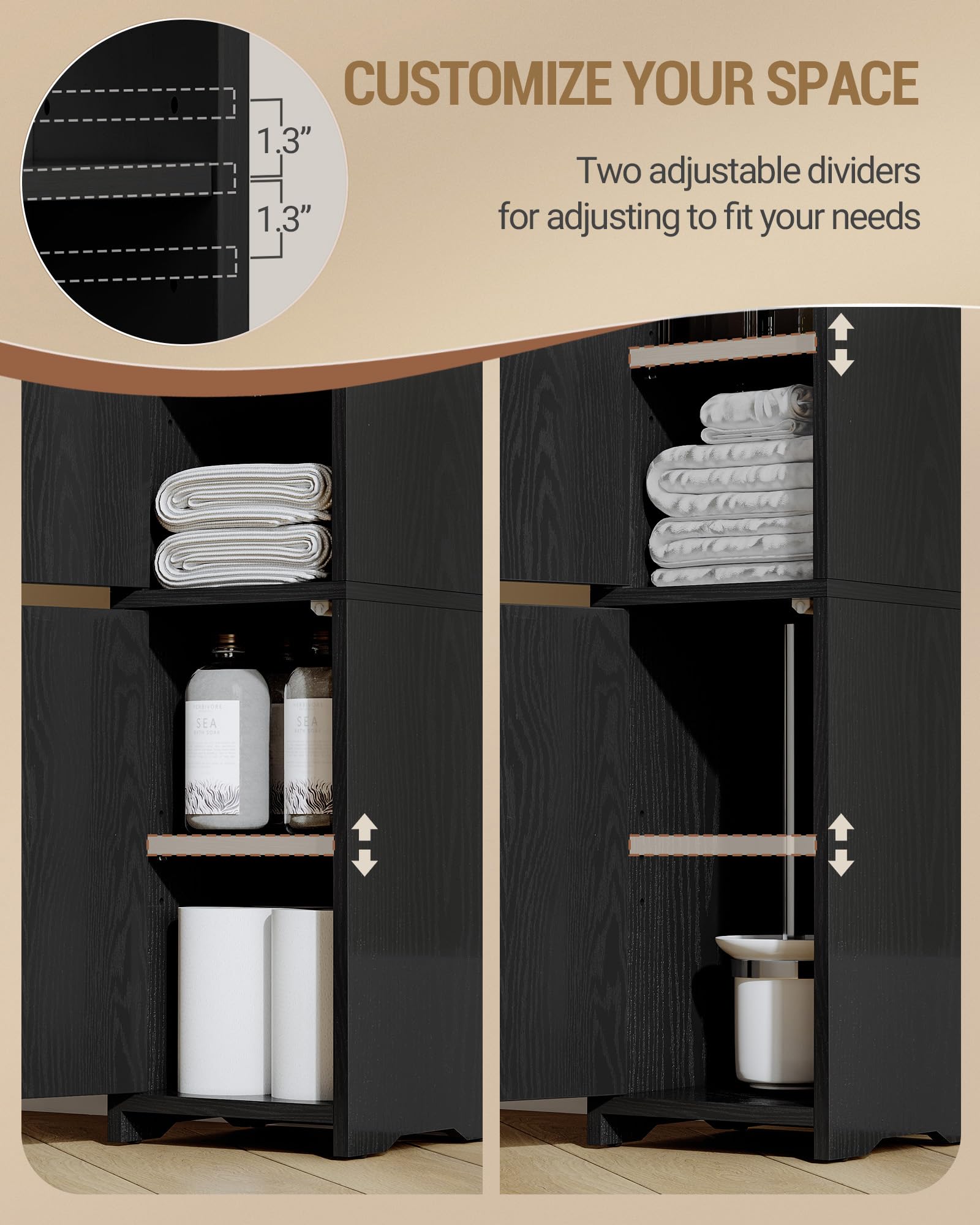 Hzuaneri easy-assembly cabinet with labeled parts for quick setup