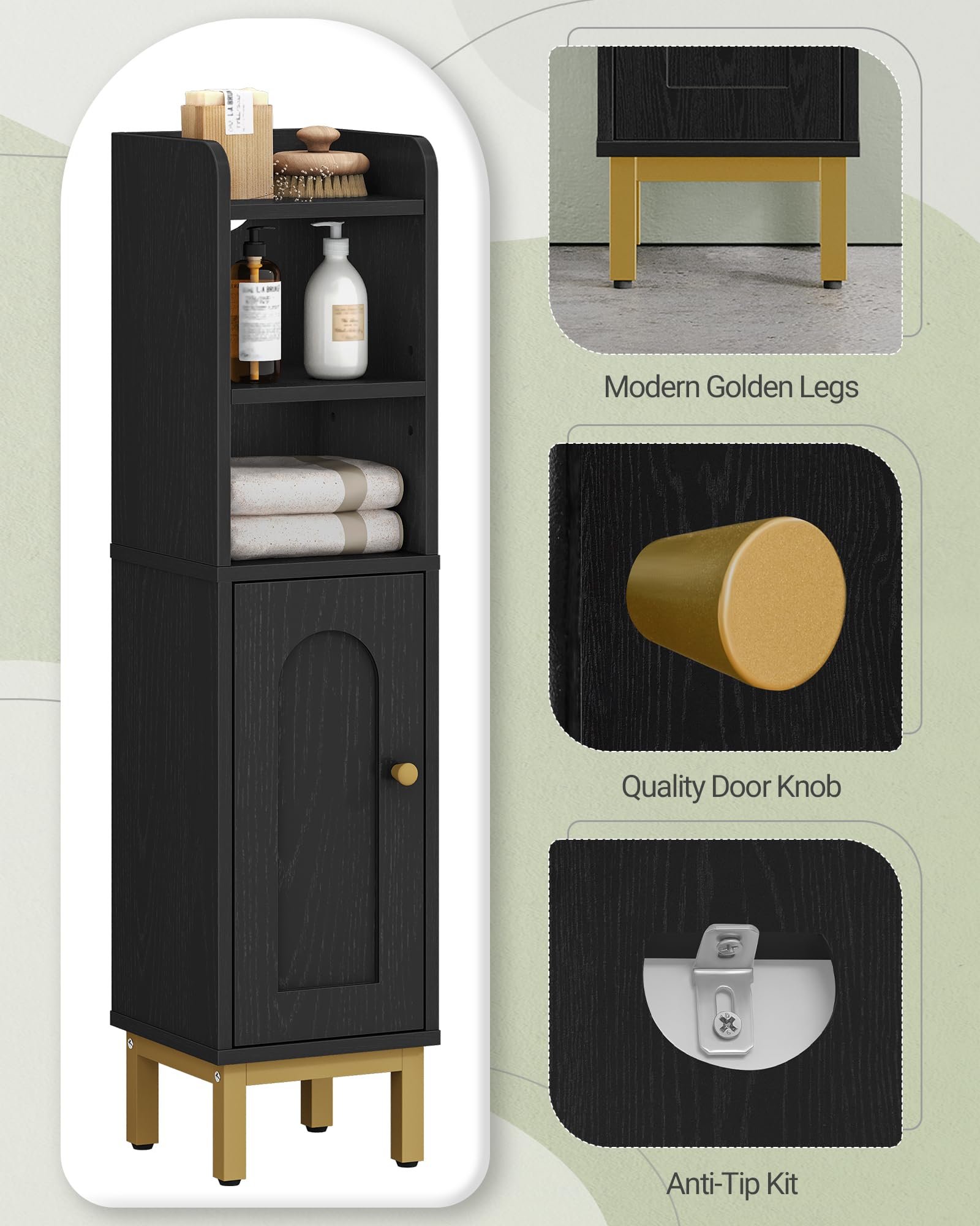 Hzuaneri adjustable shelf behind the door for varied item heights.