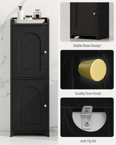 Hzuaneri anti-tip kit enhances stability in busy bathrooms.