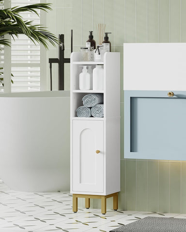 Bottom storage area of Hzuaneri cabinet concealing spare toilet paper