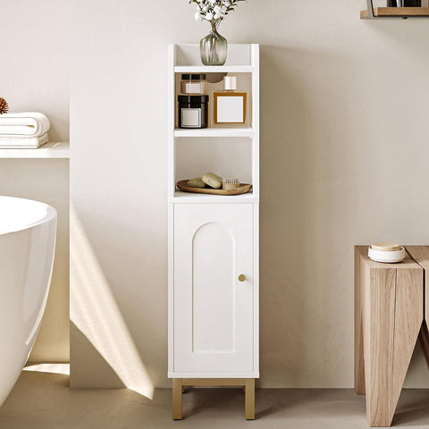 Hzuaneri bathroom storage cabinet front view showing slim footprint for narrow spaces