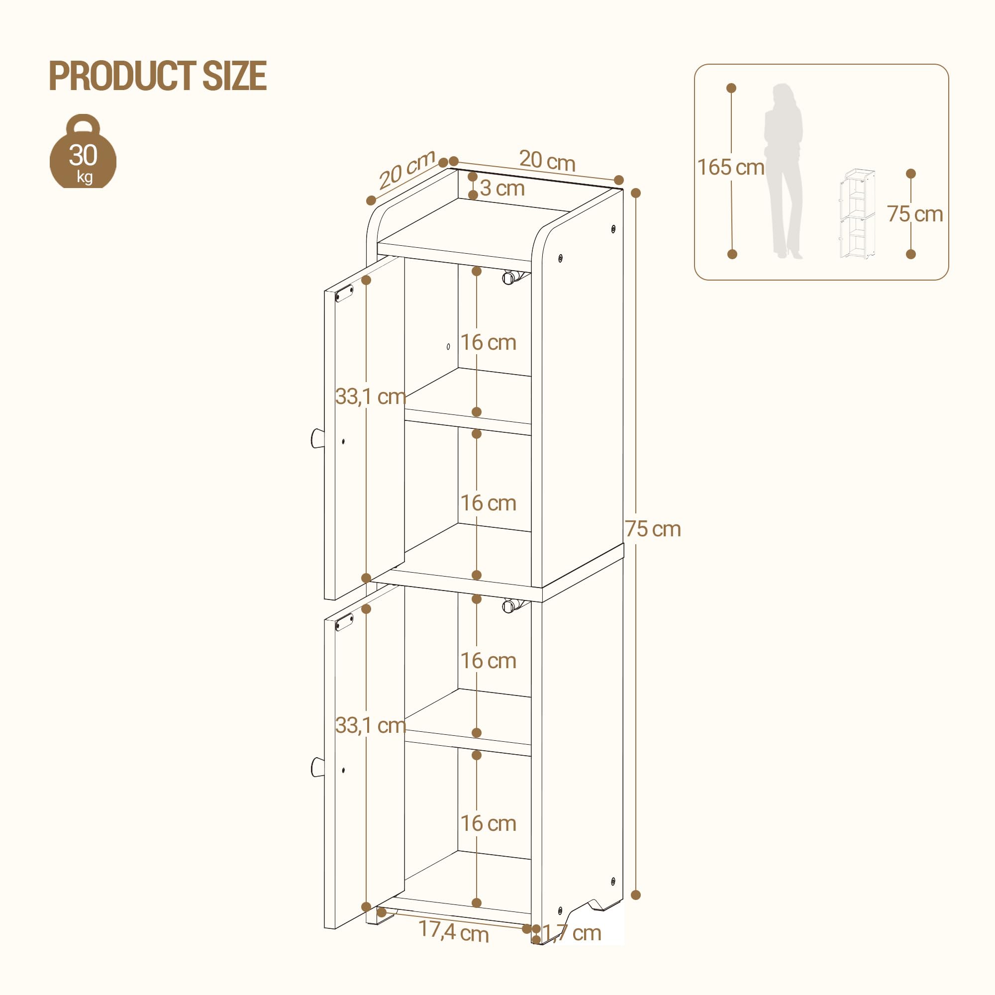 Hzuaneri multi-layer storage for toilet paper and bath products