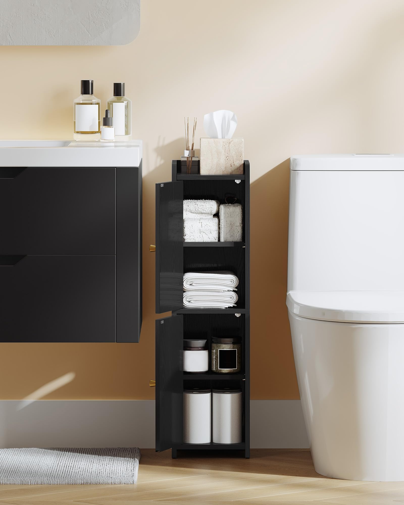 Hzuaneri narrow-design cabinet fits small bathrooms while adding style