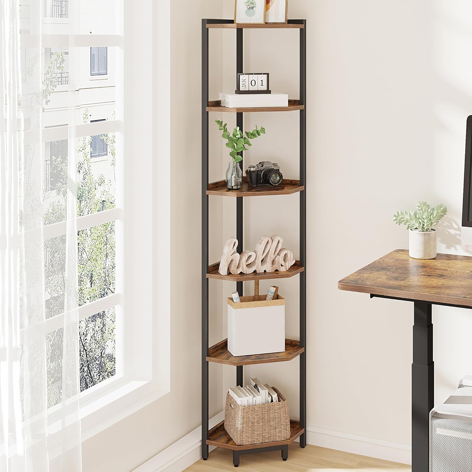 Hzuaneri plant display on a 6-tier shelf for greenery.