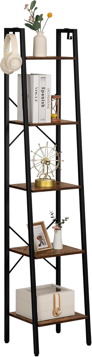 Hzuaneri rustic brown finish enhances vintage industrial aesthetics.