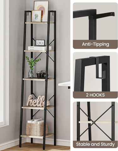 Hzuaneri ladder shelf main display illustrating versatile storage for books and decor