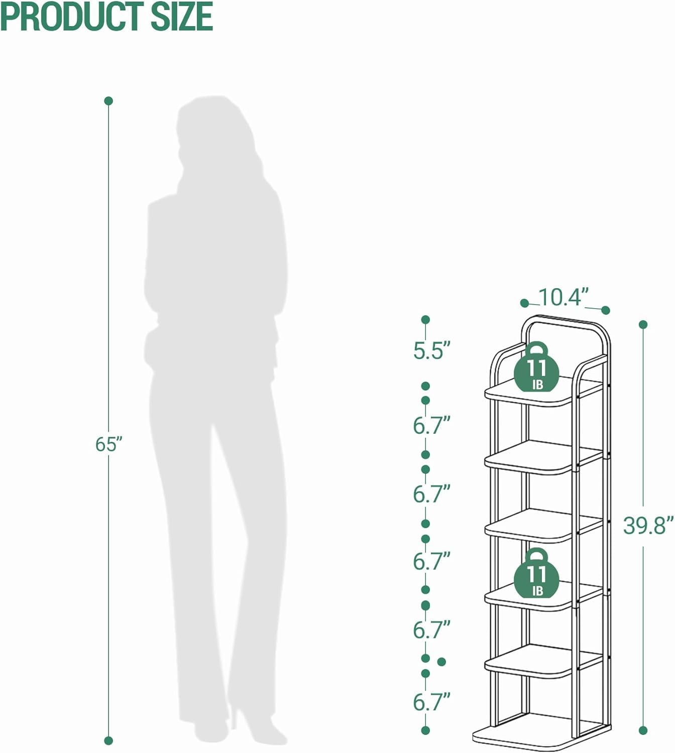 Hzuaneri narrow shoe tower side view ideal for small rooms
