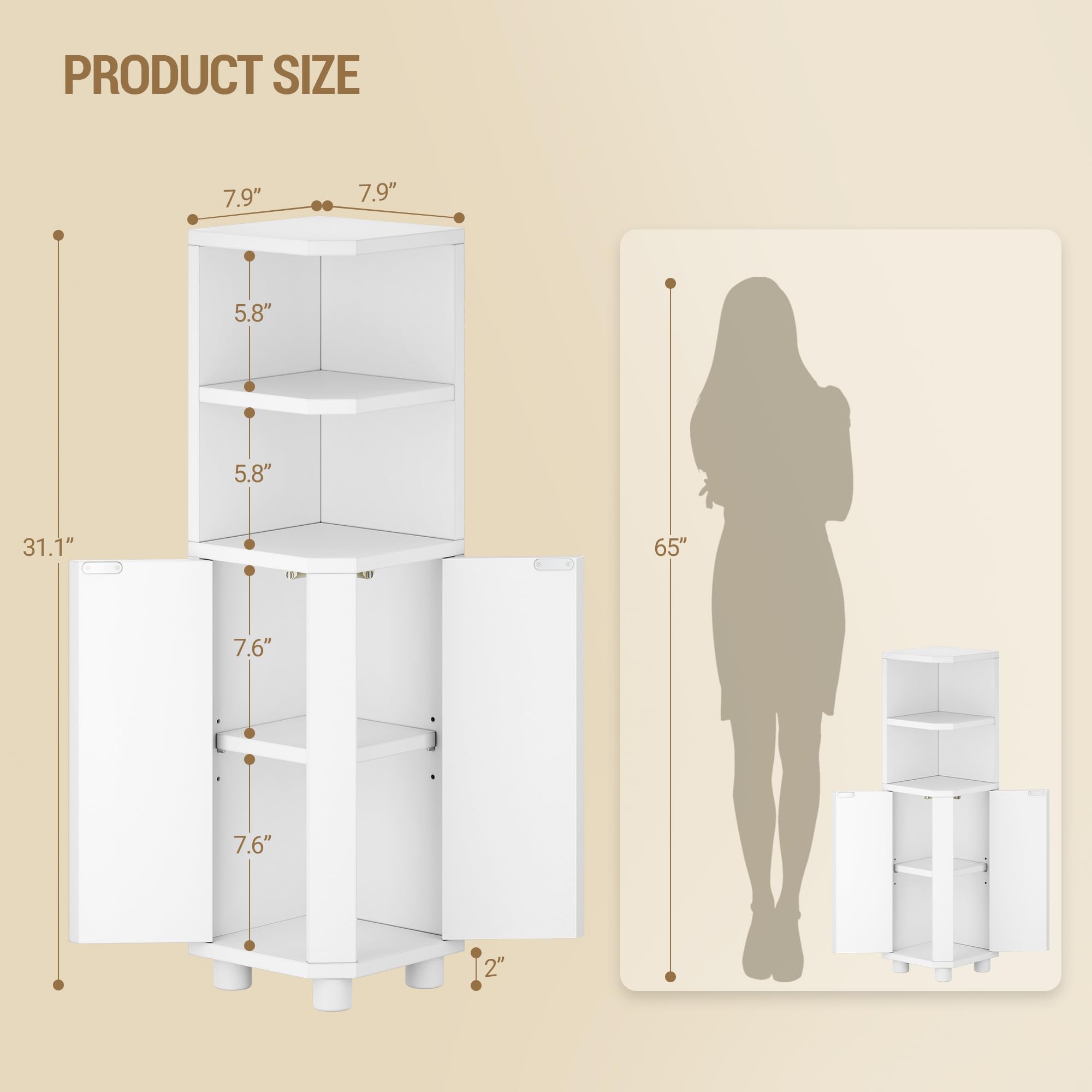 Hzuaneri narrow space fit keeps bathrooms airy and organized.