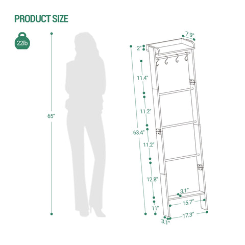Hzuaneri quilt rack top shelf for display of decor, candles, and plants.