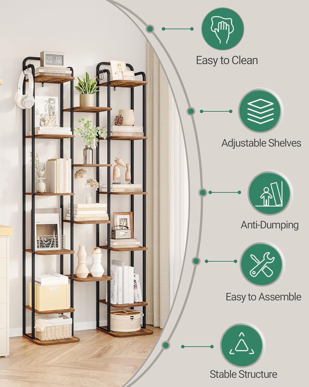 Hzuaneri shoe rack bottom stable base ensures sturdy placement.