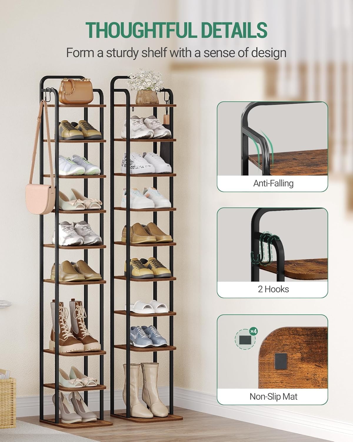 Hzuaneri shoe rack entryway scene keeps entry clutter organized and welcoming.