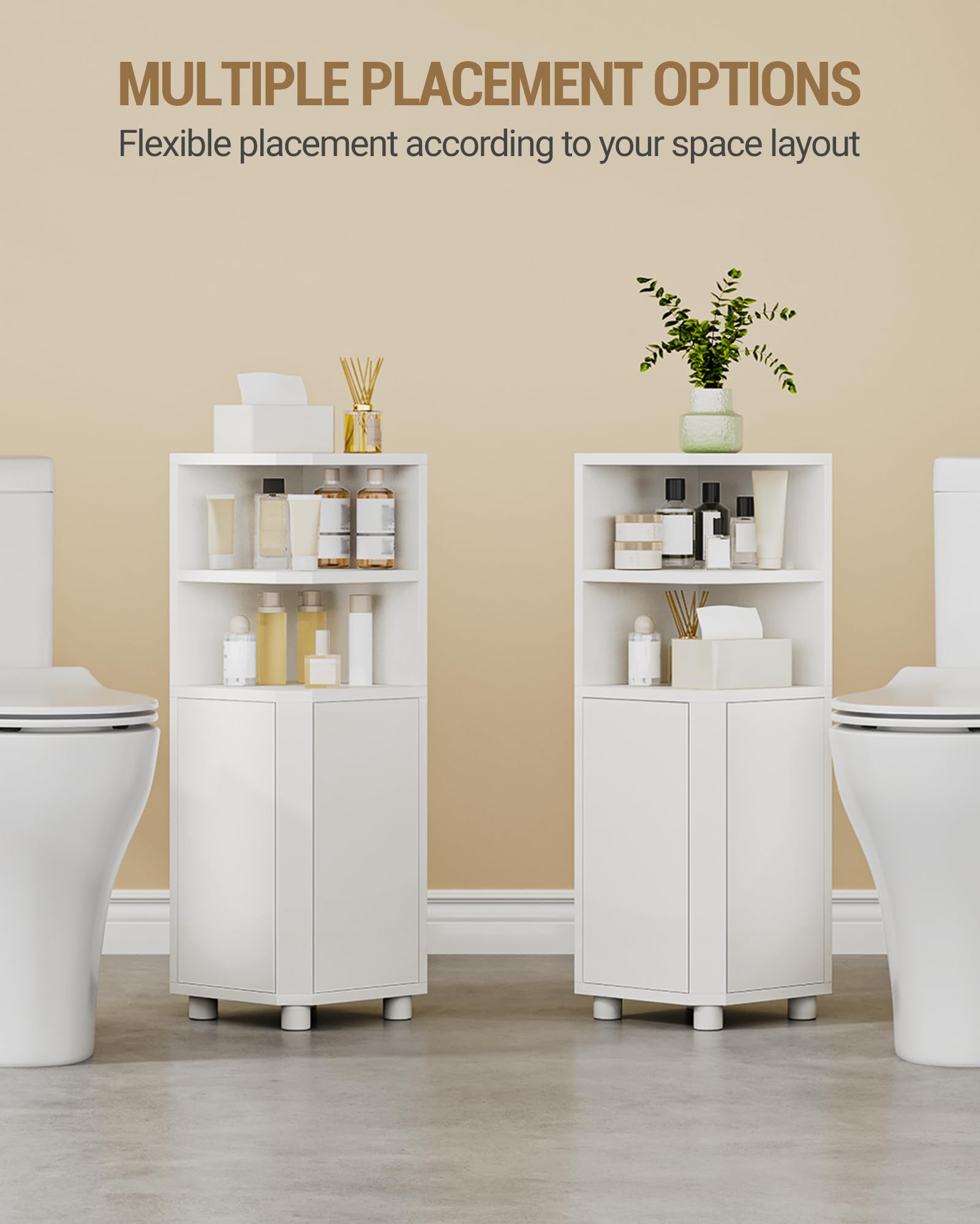 Hzuaneri white bathroom cabinet complements compact spaces with clean lines