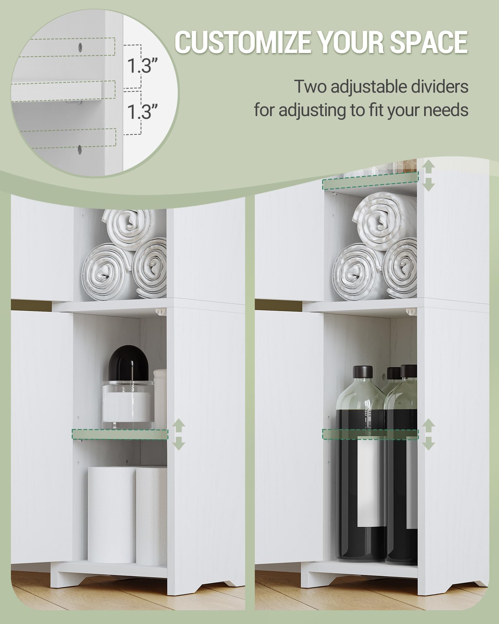 Hzuaneri compact storage for towels and cosmetics.