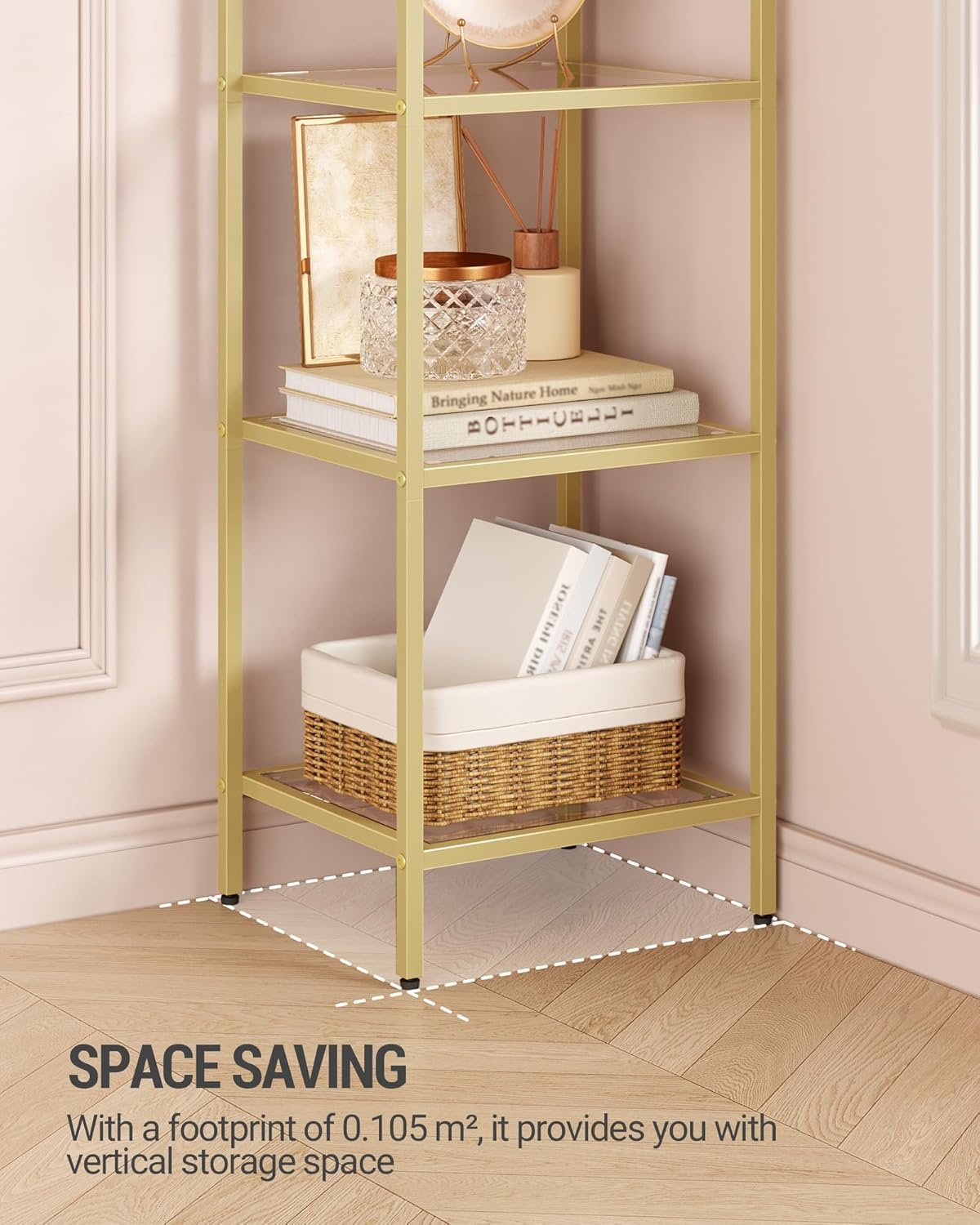 Hzuaneri space-saving bookcase fits bedrooms or offices while maximizing vertical storage