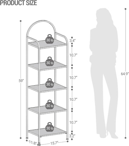 Hzuaneri glass shelves highlight books and decor with a modern gold frame.