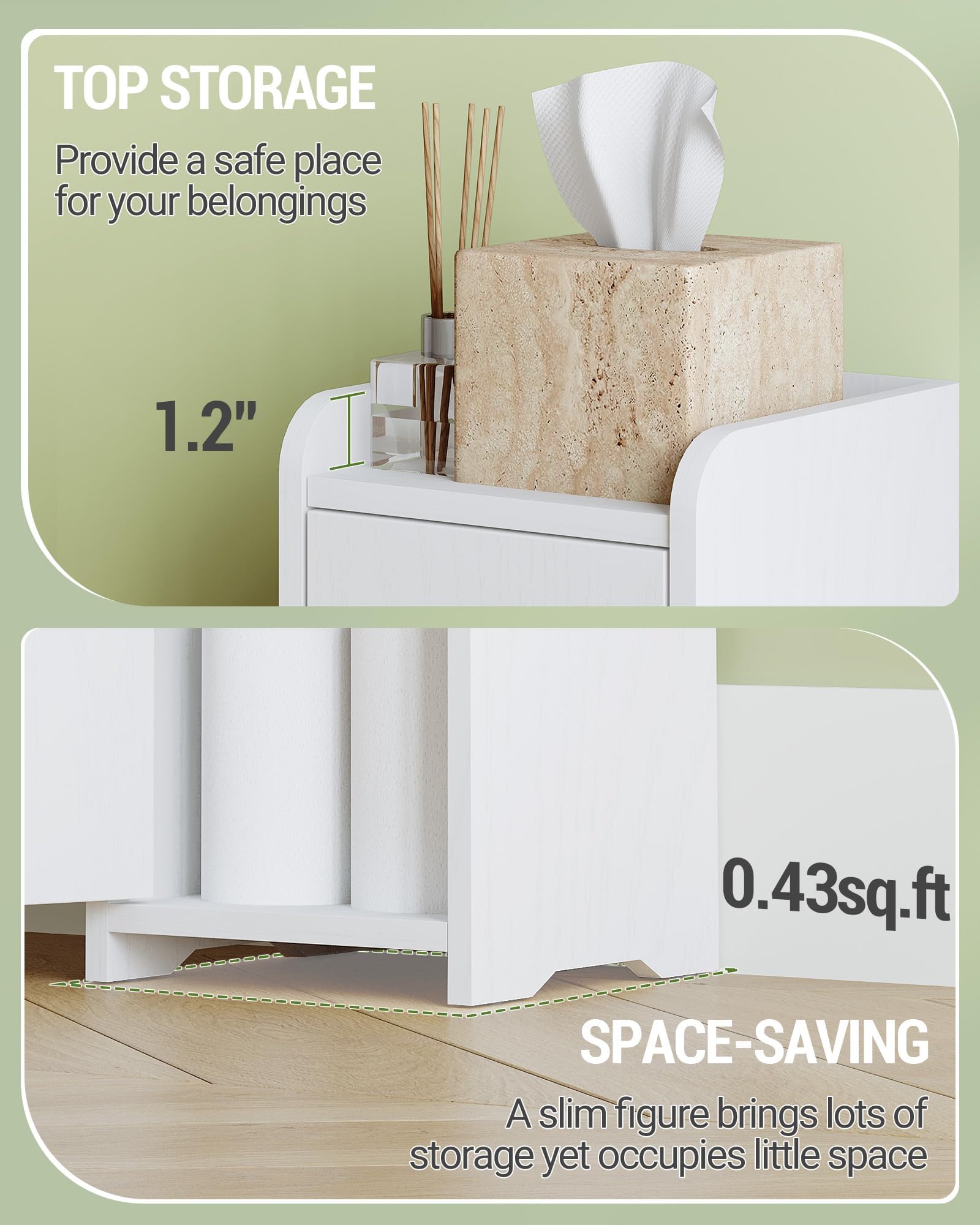 Hzuaneri white finish for a clean bathroom look.