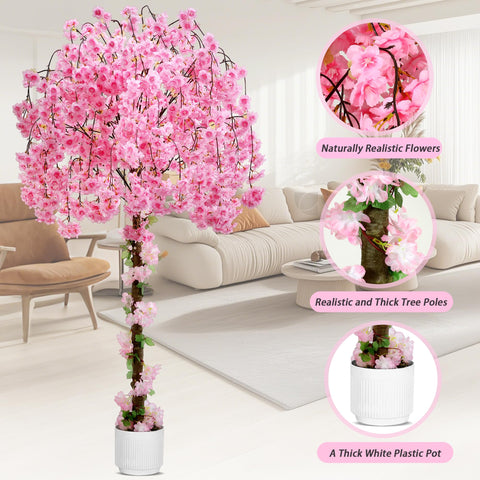 HZXGCP tree trunk texture and pink blossoms show natural look