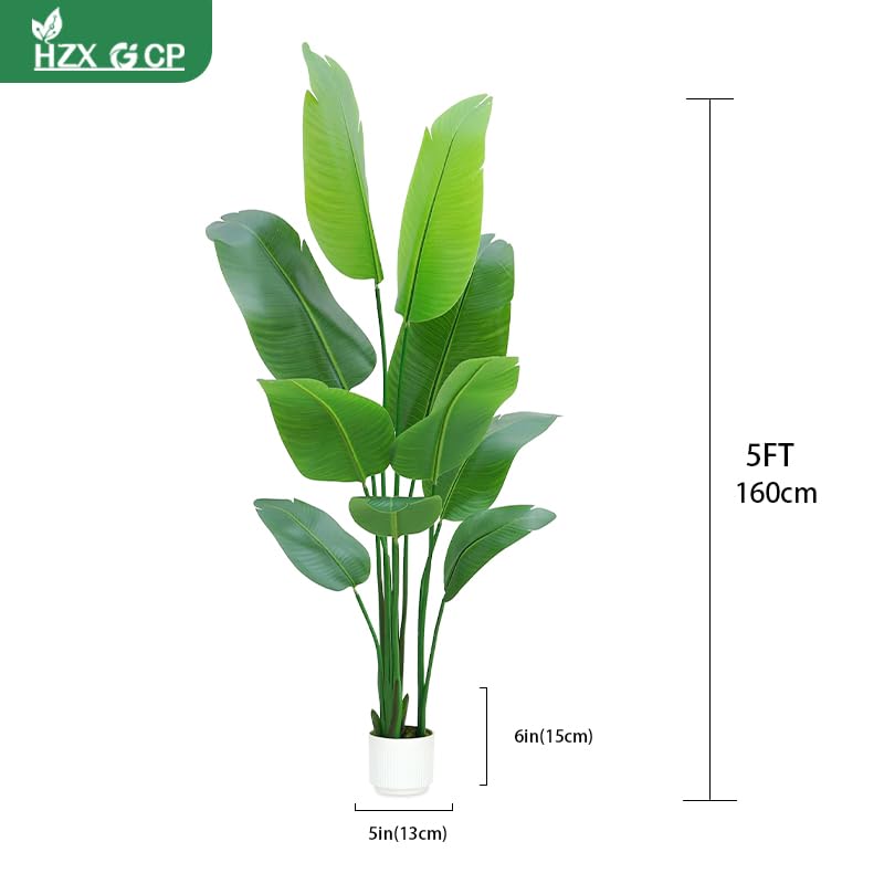 HZXGCP Bird of Paradise plant leaves, realistic look with adjustable stems for flexible arrangements.