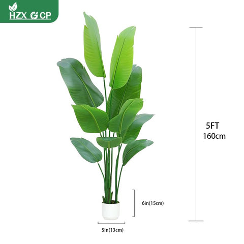 HZXGCP Bird of Paradise plant leaves, realistic look with adjustable stems for flexible arrangements.