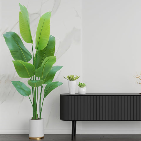HZXGCP Indoor-outdoor decor plant, 5ft tall for versatile room accents.
