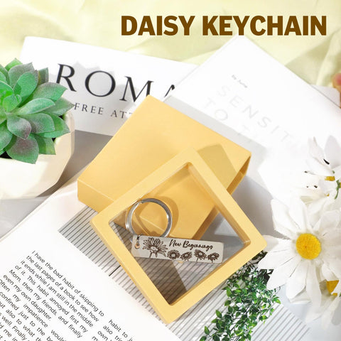 iAOVUEBY Daisy-themed card conveying an inspirational message for new starts.