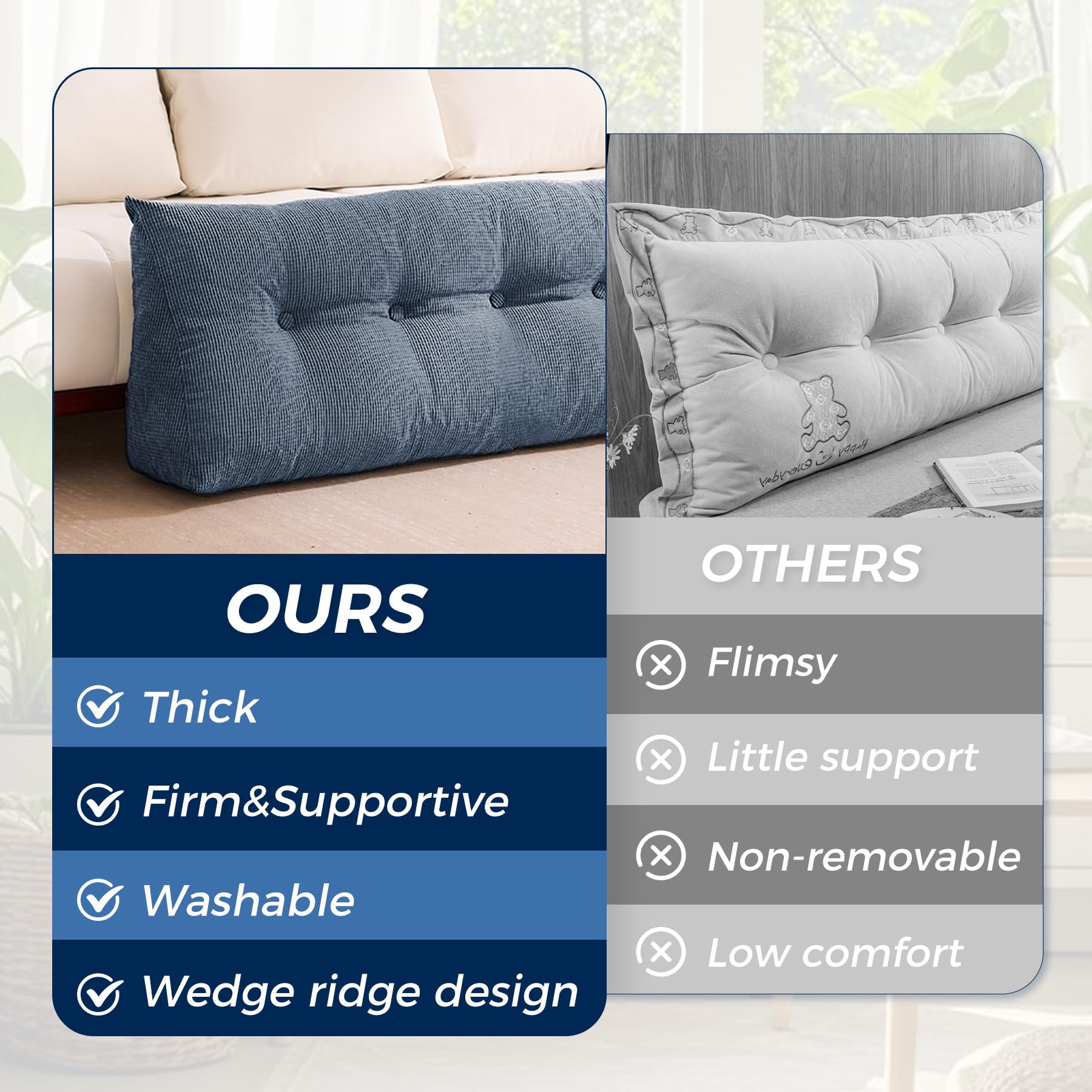 IASEAHK daybed pillow removable cover for easy cleaning