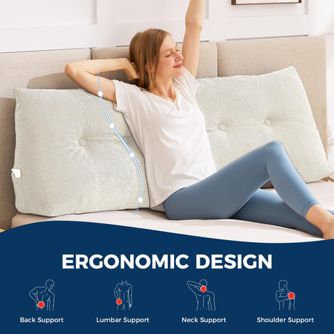 IASEAHK twin size triangle headboard pillow fit for dorms