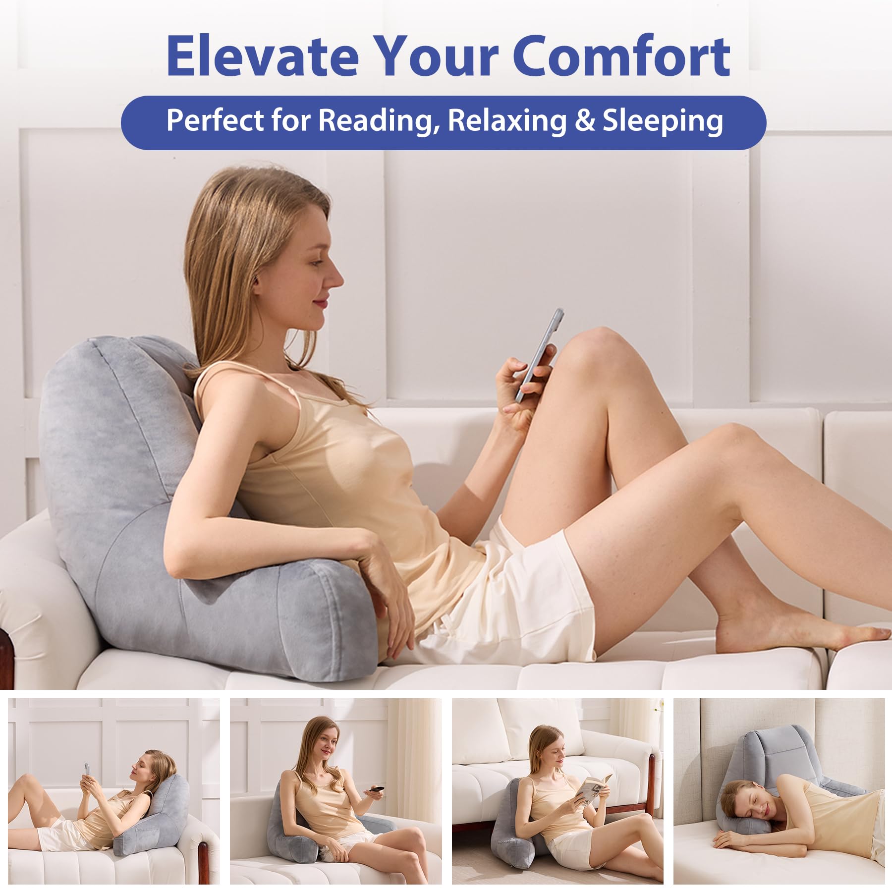 IASEAHK Reading Pillow available in 18, 20, and 24-inch sizes.