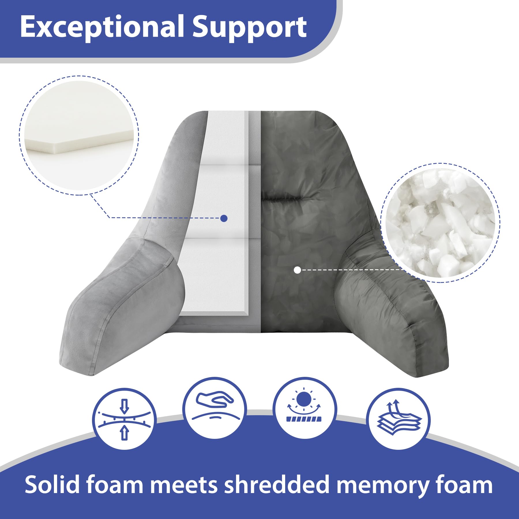 IASEAHK Reading Pillow velvet cover provides a soft, skin-friendly touch.