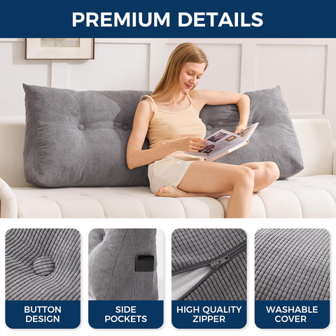 IASEAHK breathable fabric headboard wedge cover detail