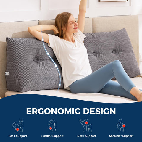 IASEAHK wedge pillow reading-side pocket design keeps essentials handy