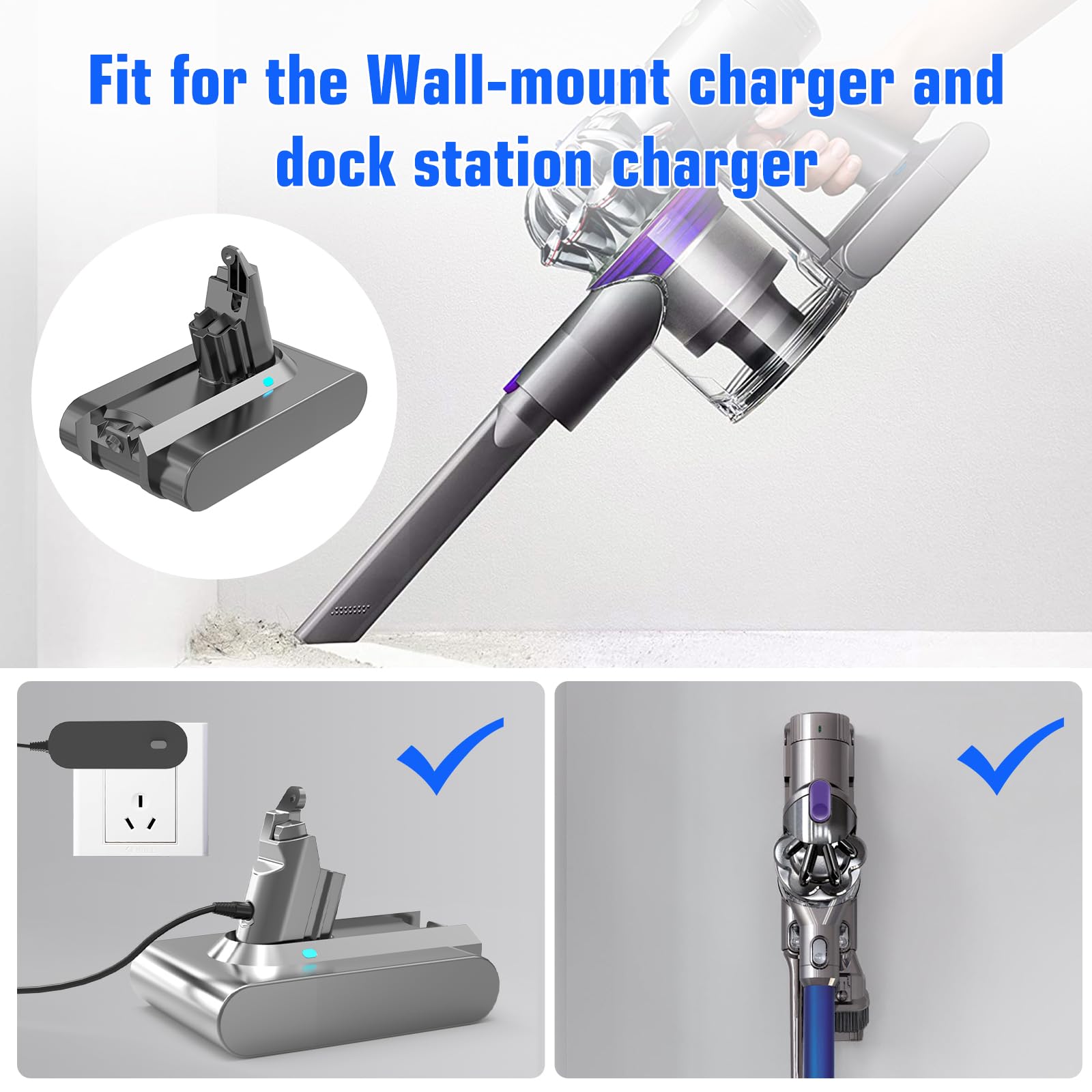 Ibanti V6 battery in charger station shows convenient recharge readiness