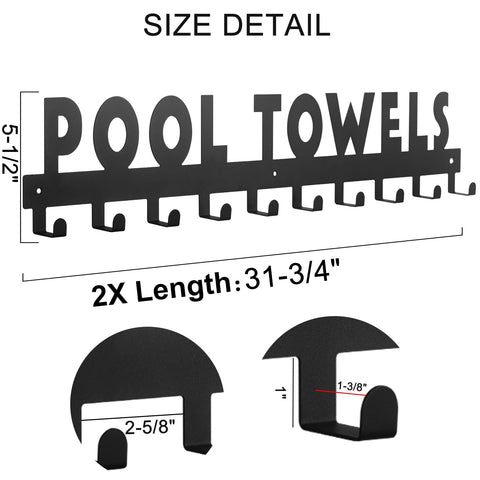 IBosins wall-mounted towel holder outdoors keeps pool gear neatly hung.