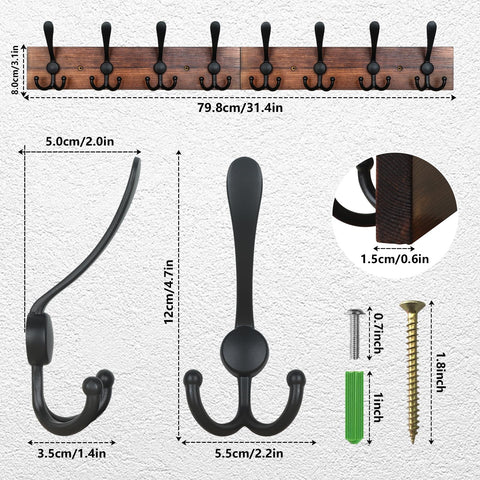 IBosins wall-mounted coat rack side view highlighting a slim, space-saving profile.