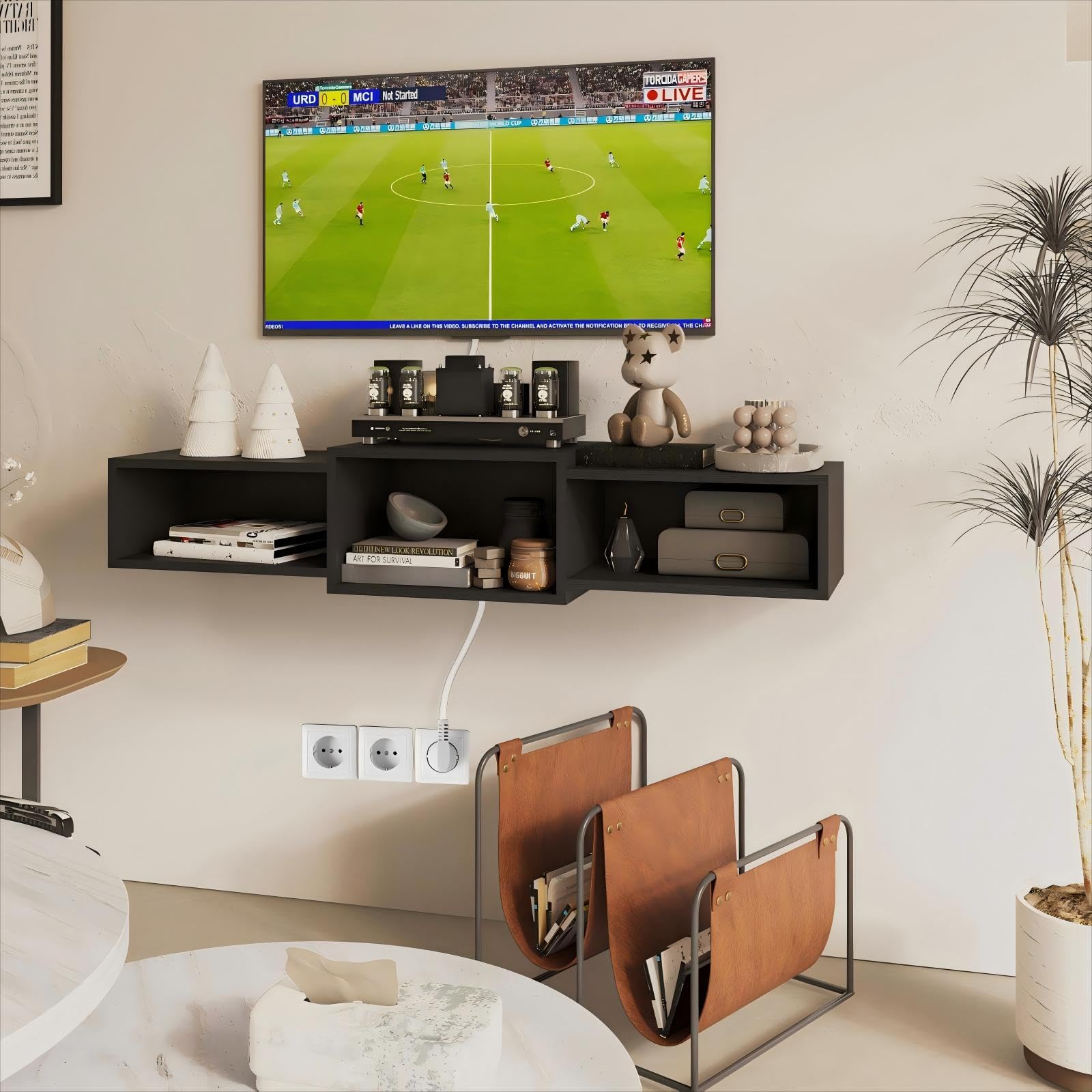 IBUYKE eco-friendly particle board with woodgrain finish adds modern style and sturdy support.