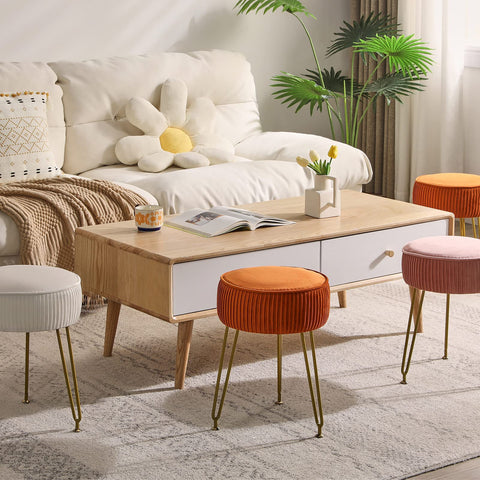 IBUYKE gold-legs vanity stool suitable for living rooms