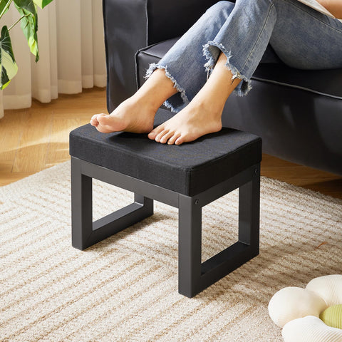 IBUYKE square metal legs illustrate solid support and stability for the ottoman