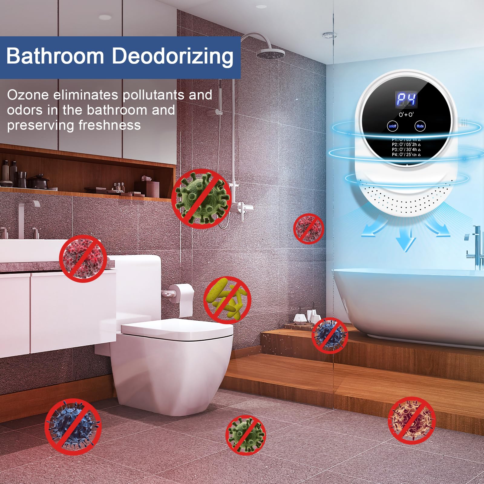 ICARE ozone odor eliminator covers 5–30㎡ spaces effectively.