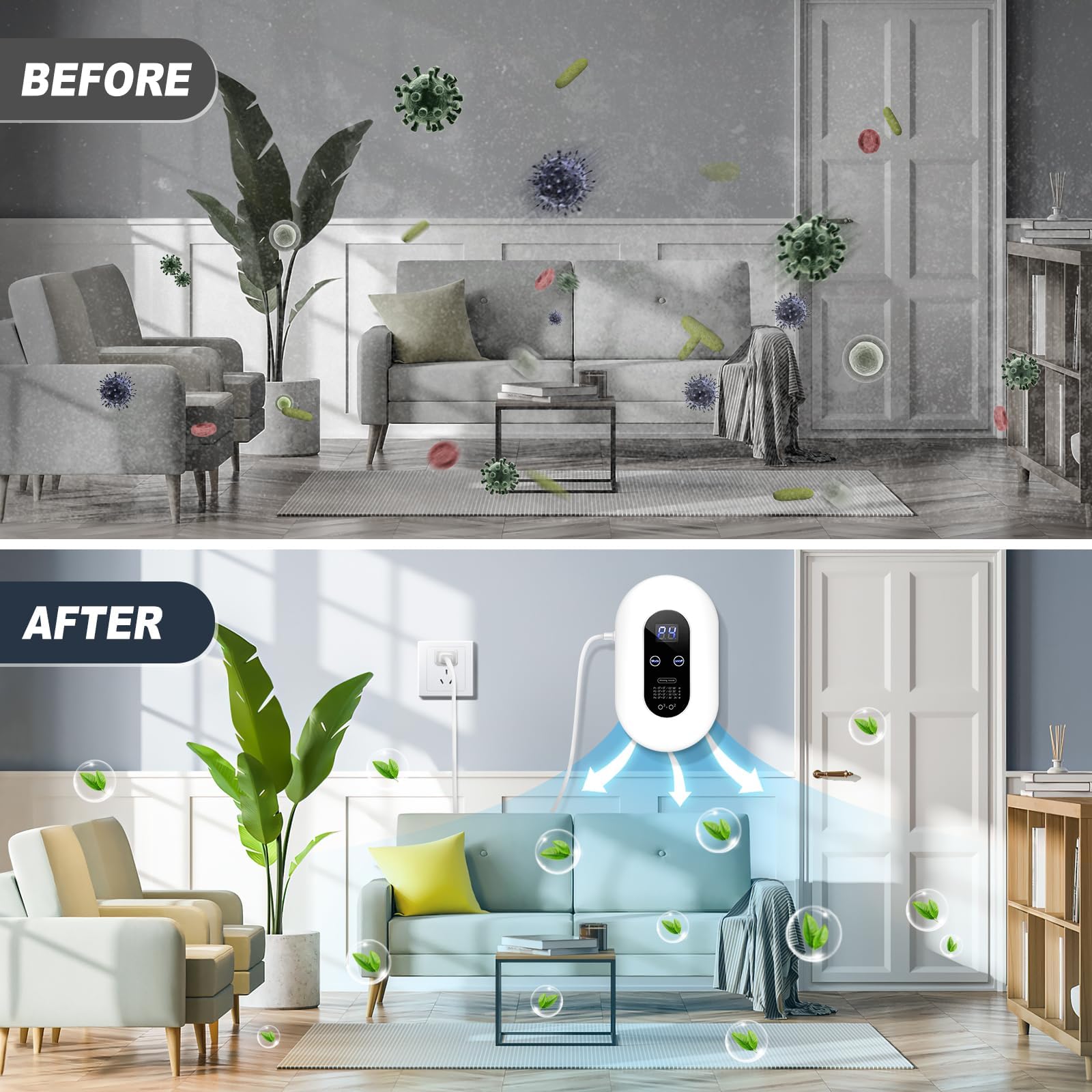 ICARE ozone eliminator plug-in design for easy setup