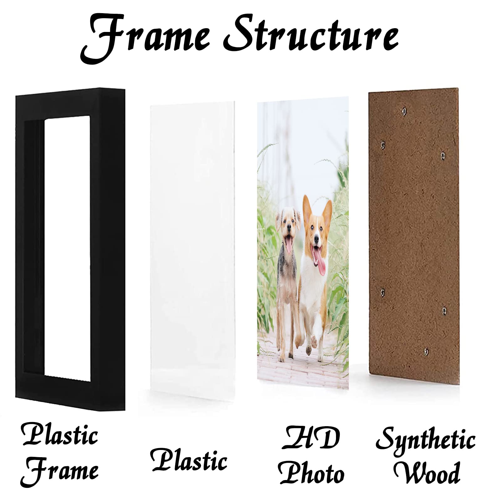 Icariery 16x24 frame set of 2, side view, lightweight protective plastic frame.