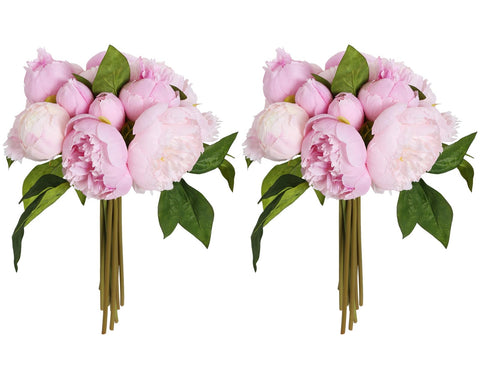ICBOX pink peonies bouquets set for wedding decor and home arrangements.