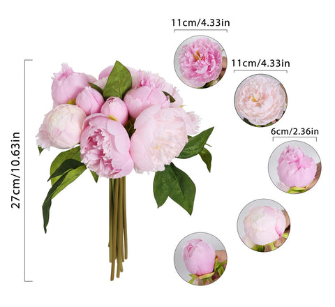 ICBOX pink peonies silk flowers for DIY arrangements and crafts.